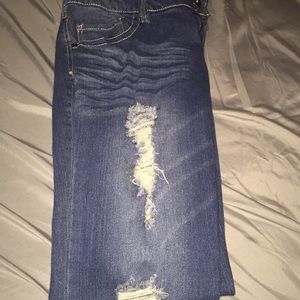 Boot cut ripped jeans